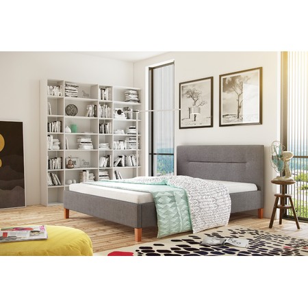 Čalouněná postel KAROLINA šedá rozměr 160x200 cm