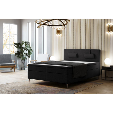 Čalouněná postel Brooklyn bez úložného prostoru 200x200 cm Černá