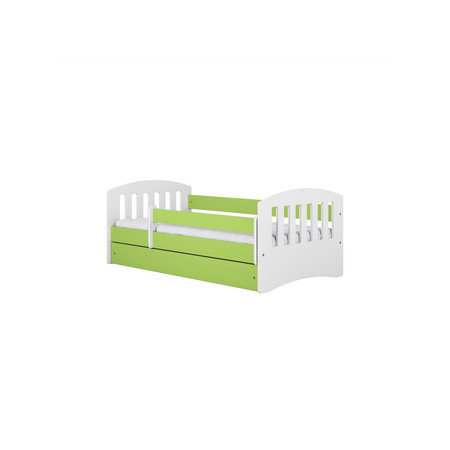 Dětská postel s úložným prostorem Classic 80x180 cm Bílá + zelená Pěnová matrace