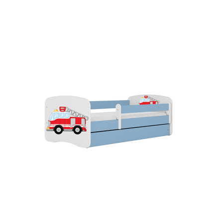 Dětská postel bez úložného prostoru Babydream 70x140 cm - auto Bílá + modrá Pěnová matrace