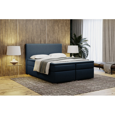 Čalouněná postel bez úložného prostoru VIERA 200x200 cm Tmavě modrá