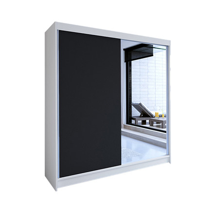 Šatní skříň TALIN I šířka 180 cm - bílá/černá