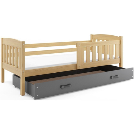 Dětská postel KUBUS s úložným prostorem 90x200 cm - borovice Šedá