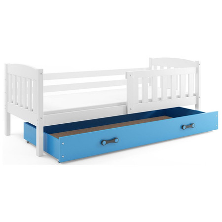 Dětská postel KUBUS s úložným prostorem 90x200 cm - bílá Modrá