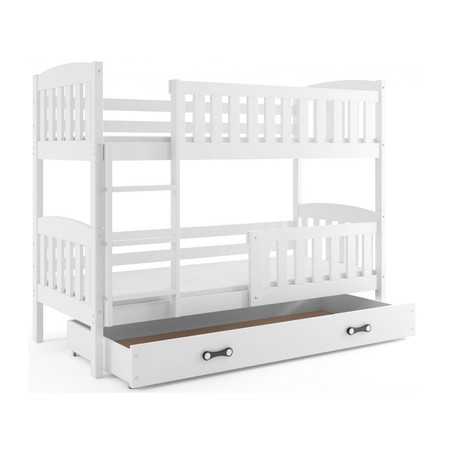 Dětská patrová postel KUBUS s úložným prostorem 80x190 cm - bílá Bílá