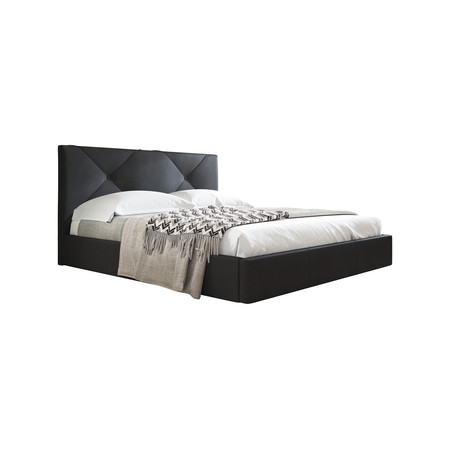 Čalouněná postel KARINO rozměr 160x200 cm Černá eko-kůže