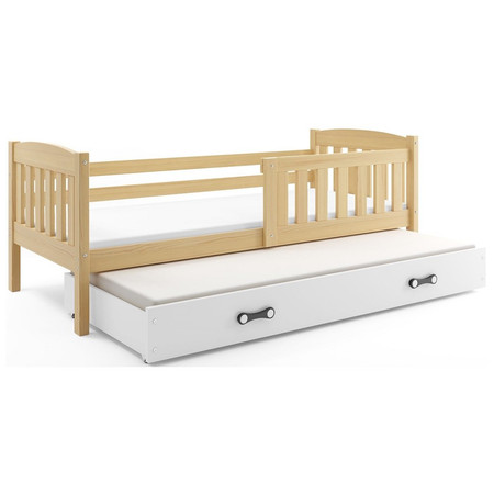 Dětská postel KUBUS s výsuvnou postelí 90x200 cm - borovice Bílá