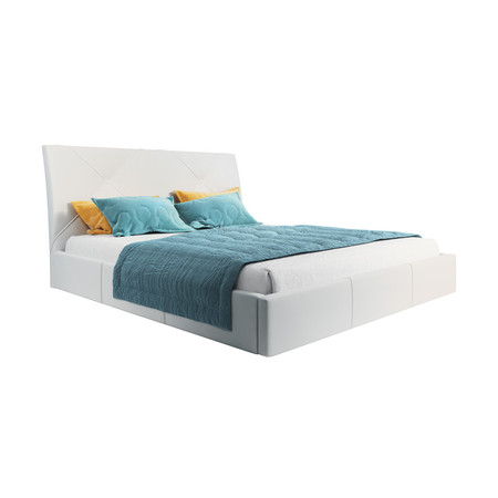 Čalouněná postel KARO rozměr 140x200 cm Bílá eko-kůže
