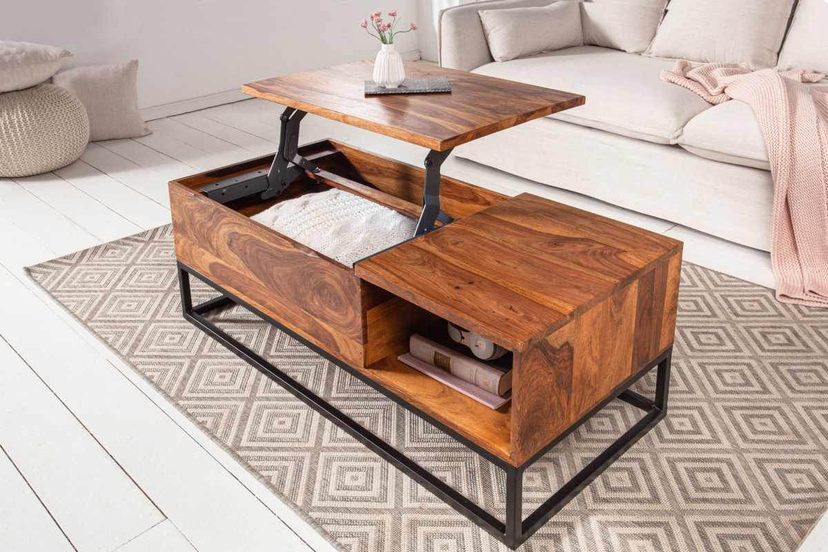LuxD Designový konferenční stolek Timber Function 110 cm sheesham