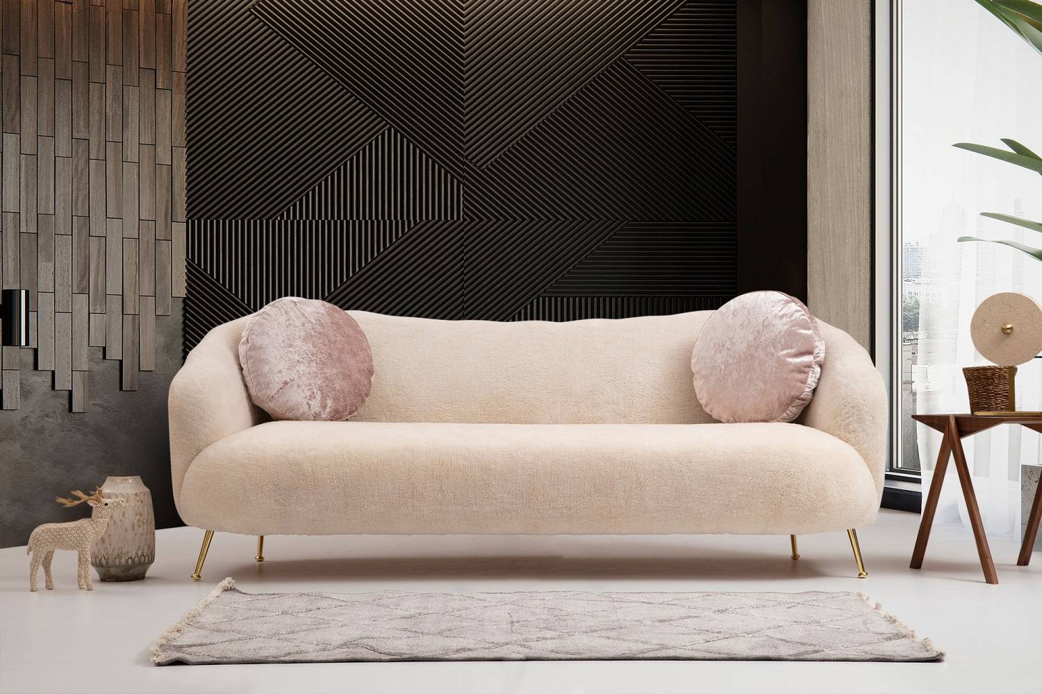 Sofahouse Designová 3-místná sedačka Adalia 215 cm béžová