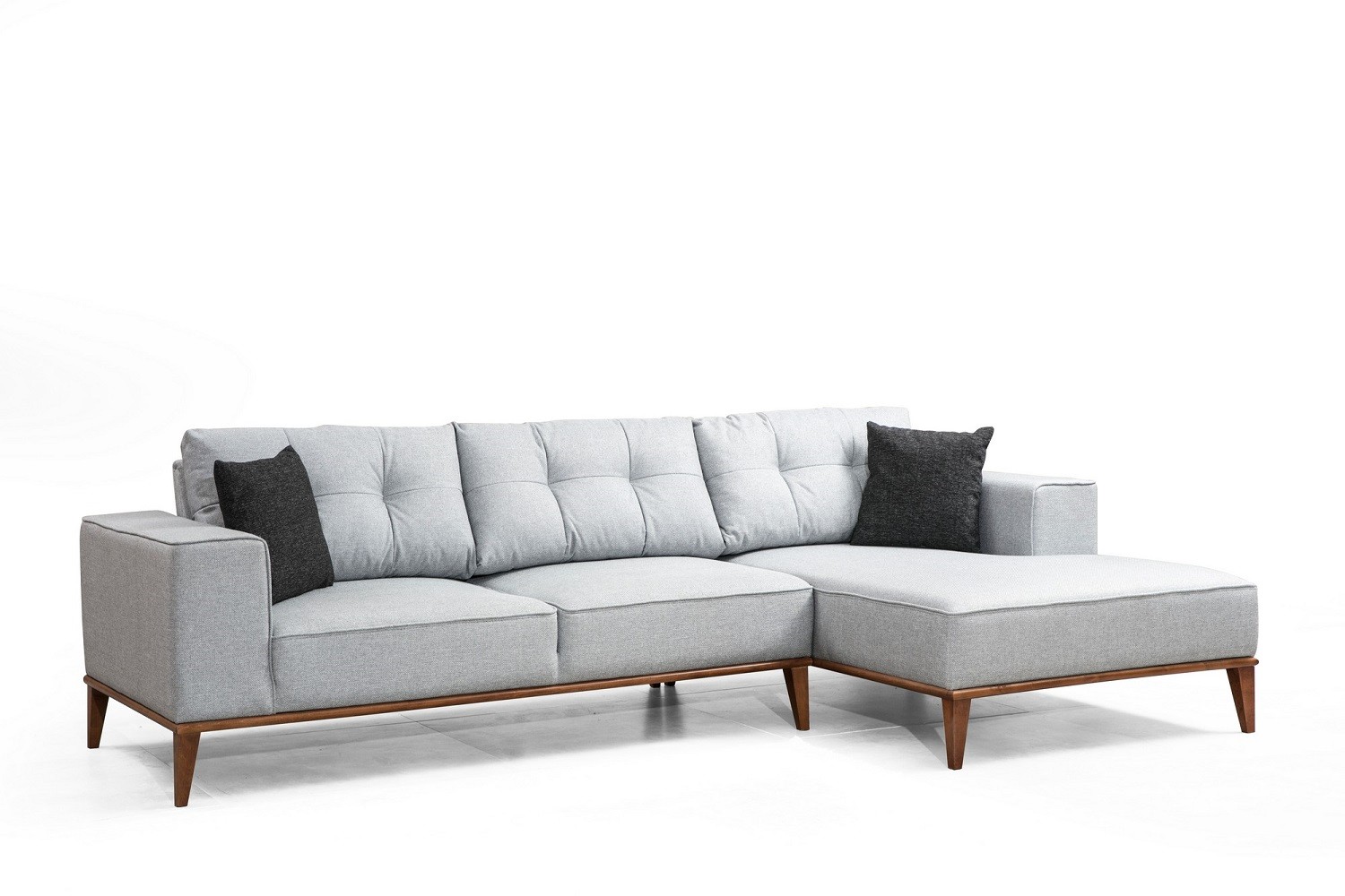 Sofahouse Designová rohová sedačka Tarika 288 cm světle šedá - pravá