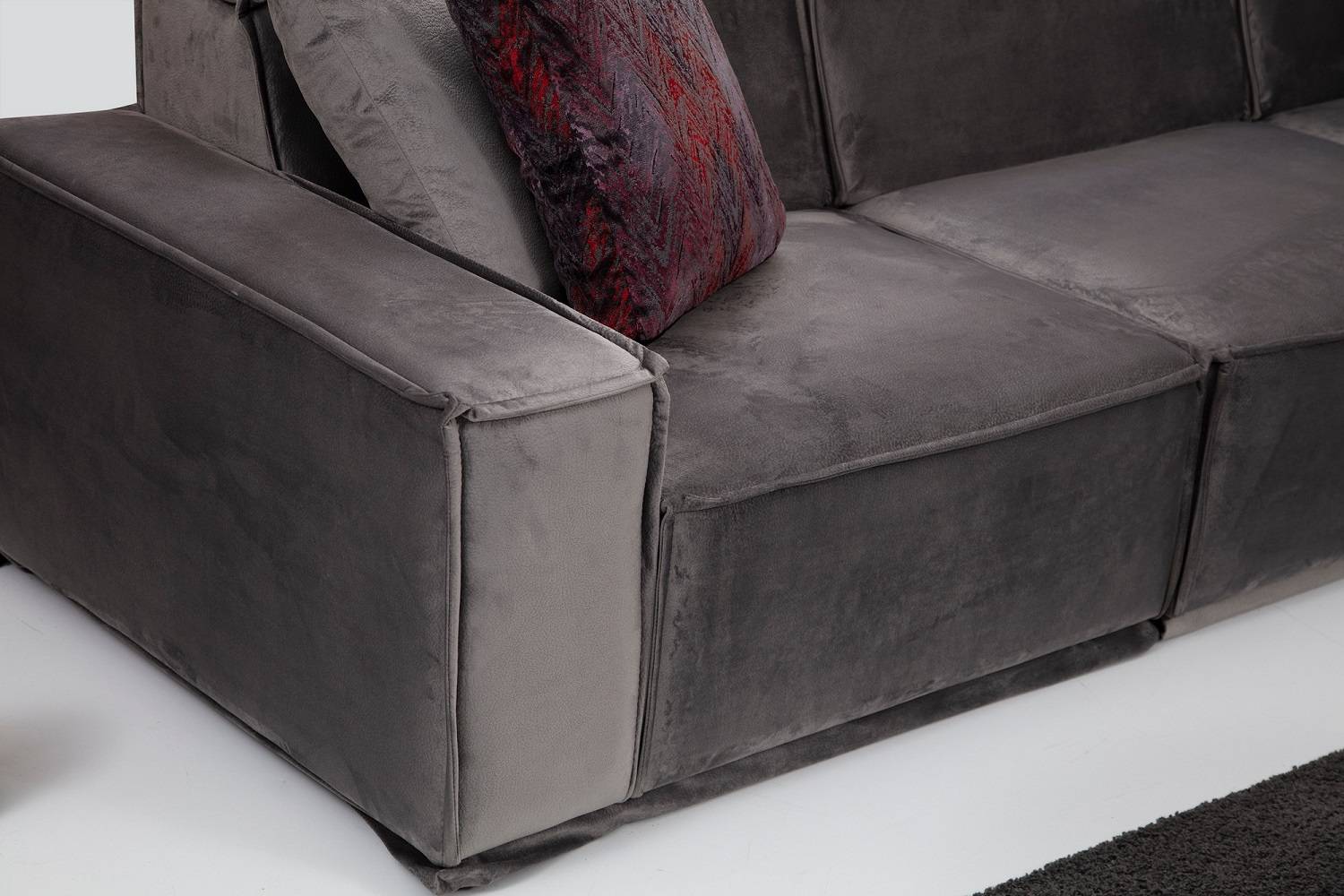 Sofahouse Designová rohová sedačka Valtina 388 cm šedá - pravá