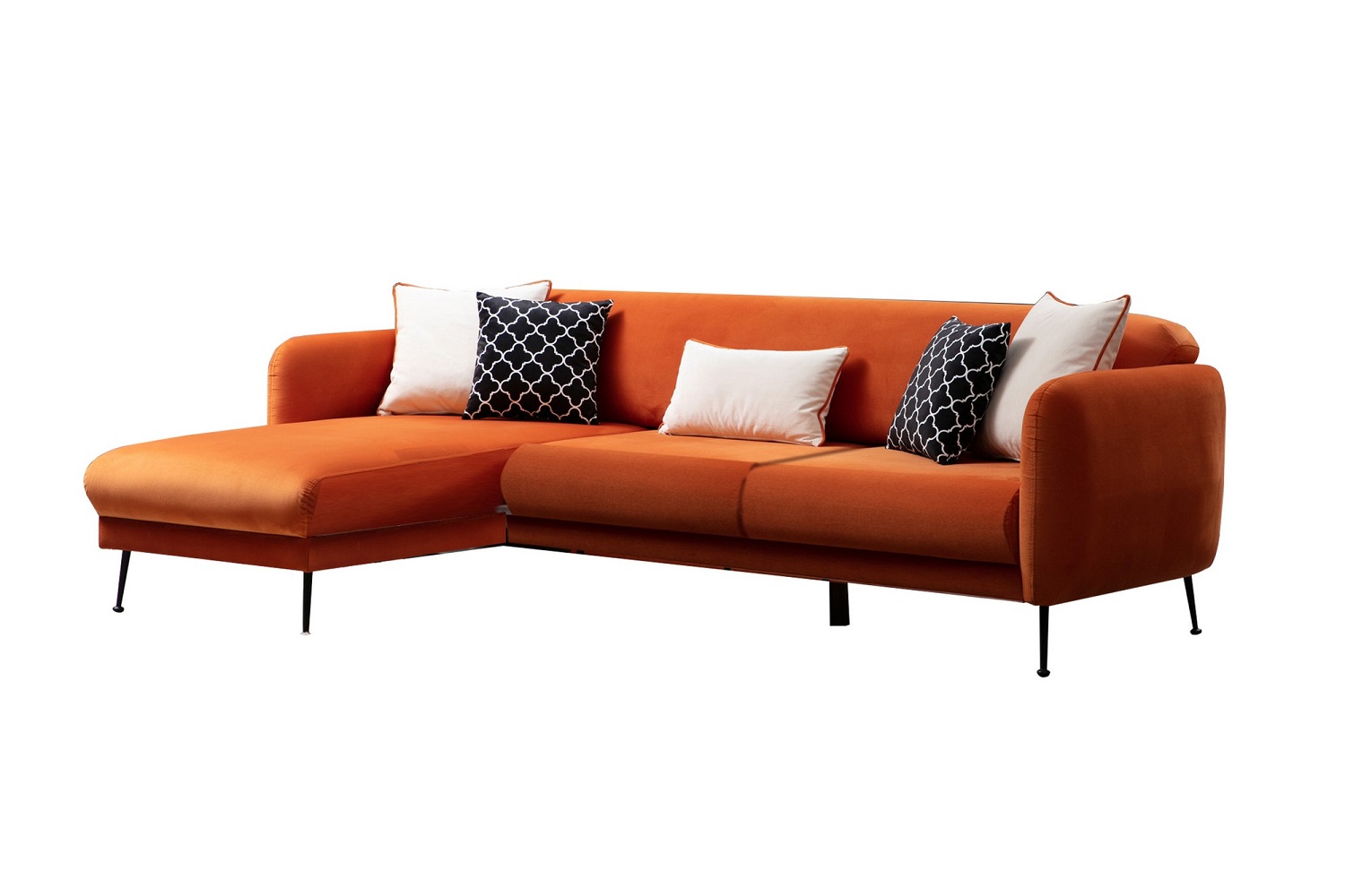 Sofahouse Designová rozkládací sedačka Eilika 270 cm oranžová - levá