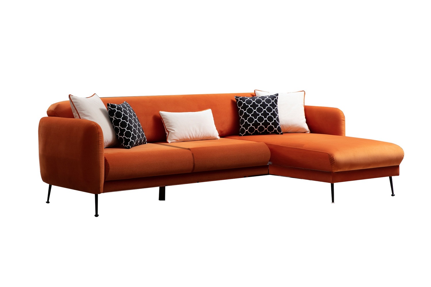 Sofahouse Designová rozkládací sedačka Eilika 270 cm oranžová - pravá