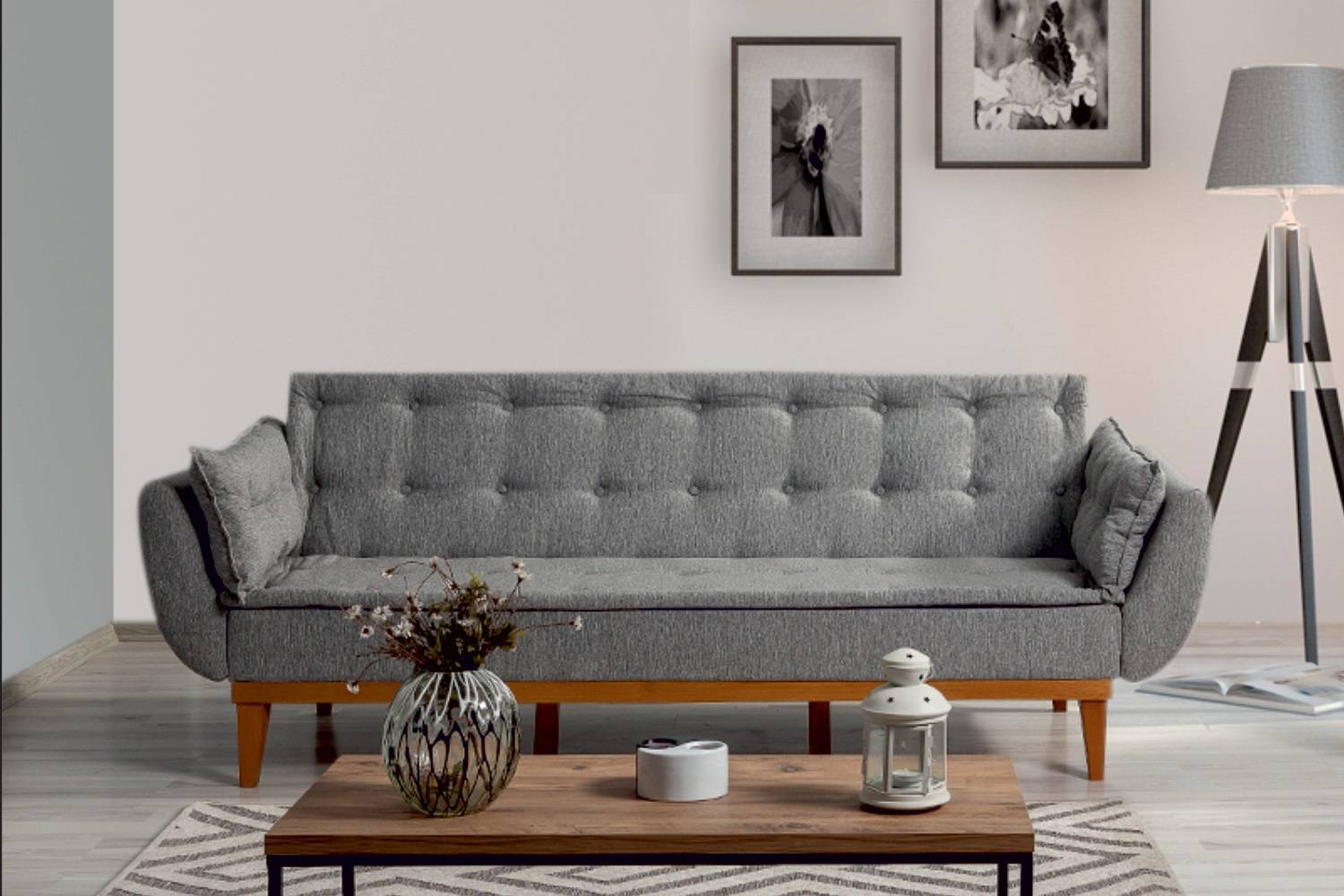 Sofahouse Designová rozkládací sedačka Talasius 217 cm tmavě šedá