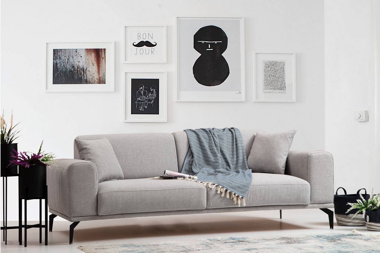 Sofahouse Designová sedačka Olliana 194 cm šedá