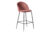 Norddan Designová barová židle Kristopher, růžová / černá
