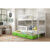Dětská patrová postel KUBUS s výsuvnou postelí 80×190 cm – bílá Zelená