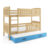 Dětská patrová postel KUBUS s výsuvnou postelí 80×190 cm – borovice Modrá