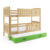 Dětská patrová postel KUBUS s výsuvnou postelí 80×190 cm – borovice Zelená