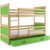 Dětská patrová postel RICO 200×90 cm Zelená Borovice