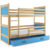 Dětská patrová postel RICO 200×90 cm Modrá Borovice