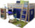 Tempo Kondela Postel s PC stolem ALZENA, 90×200 cm – borovicové dřevo / modrá + kupón KONDELA10 na okamžitou slevu 3% (kupón uplatníte v košíku)