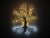 Li-Go „Dub“ světelný strom s baterií 70x80cm provedení: dub B, varianta: ovládání na obraze + dálkové ovládání