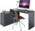 Tempo Kondela Univerzální rohový PC stůl TERINO – grafit + kupón KONDELA10 na okamžitou slevu 3% (kupón uplatníte v košíku)
