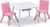 bHome Dětský stůl s židlemi bílo-růžový DSBH0742