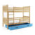 Dětská patrová postel CARINO s úložným prostorem 80×160 cm – borovice Modrá