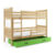 Dětská patrová postel CARINO s úložným prostorem 80×160 cm – borovice Zelená