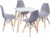 Idea Jídelní stůl 80×80 UNO bílý + 4 židle UNO šedé