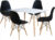 Idea Jídelní stůl 120×80 UNO bílý + 4 židle UNO černé