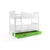 Dětská patrová postel KUBUS s úložným prostorem 80×190 cm – bílá Zelená