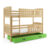 Dětská patrová postel KUBUS s úložným prostorem 80×190 cm – borovice Zelená