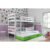 Dětská patrová postel s výsuvnou postelí ERYK 200×90 cm Zelená Bílá