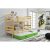 Dětská patrová postel s výsuvnou postelí ERYK 200×90 cm Zelená Borovice