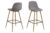 Dkton Designová barová židle Nayeli světle šedá Calle a přírodní