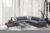 Sofahouse Rohová sedačka s integrovaným stolkem Bellona 323 cm antracitová – pravá