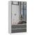 Šatní skříň S90 2D se zrcadlem – bílá/grafit